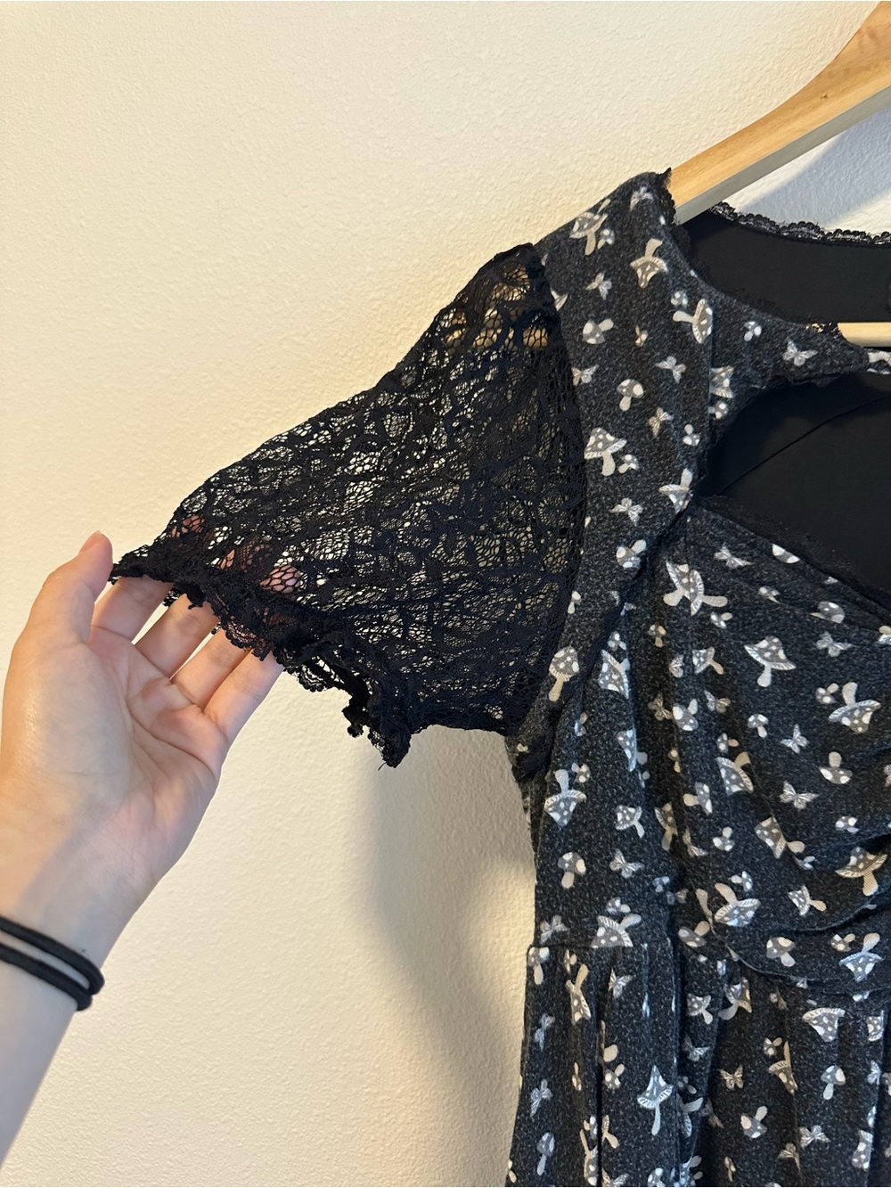 Hot Topic Black mushroom Lace Sleeve Dress - Picture 3 of 6